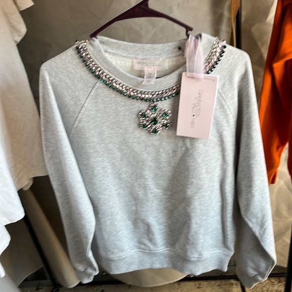 H&M Tops - Giambattista Valli × H&M Rhinestone Sweatshirt NWT